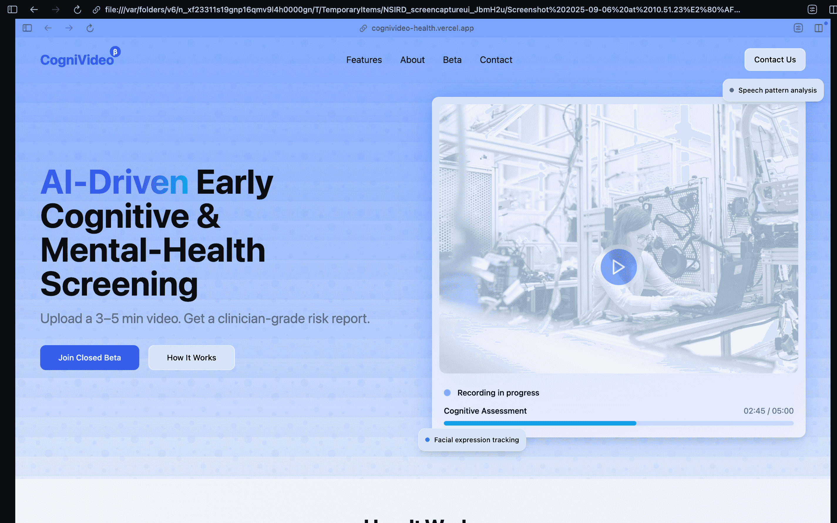 Cognivideo Health
